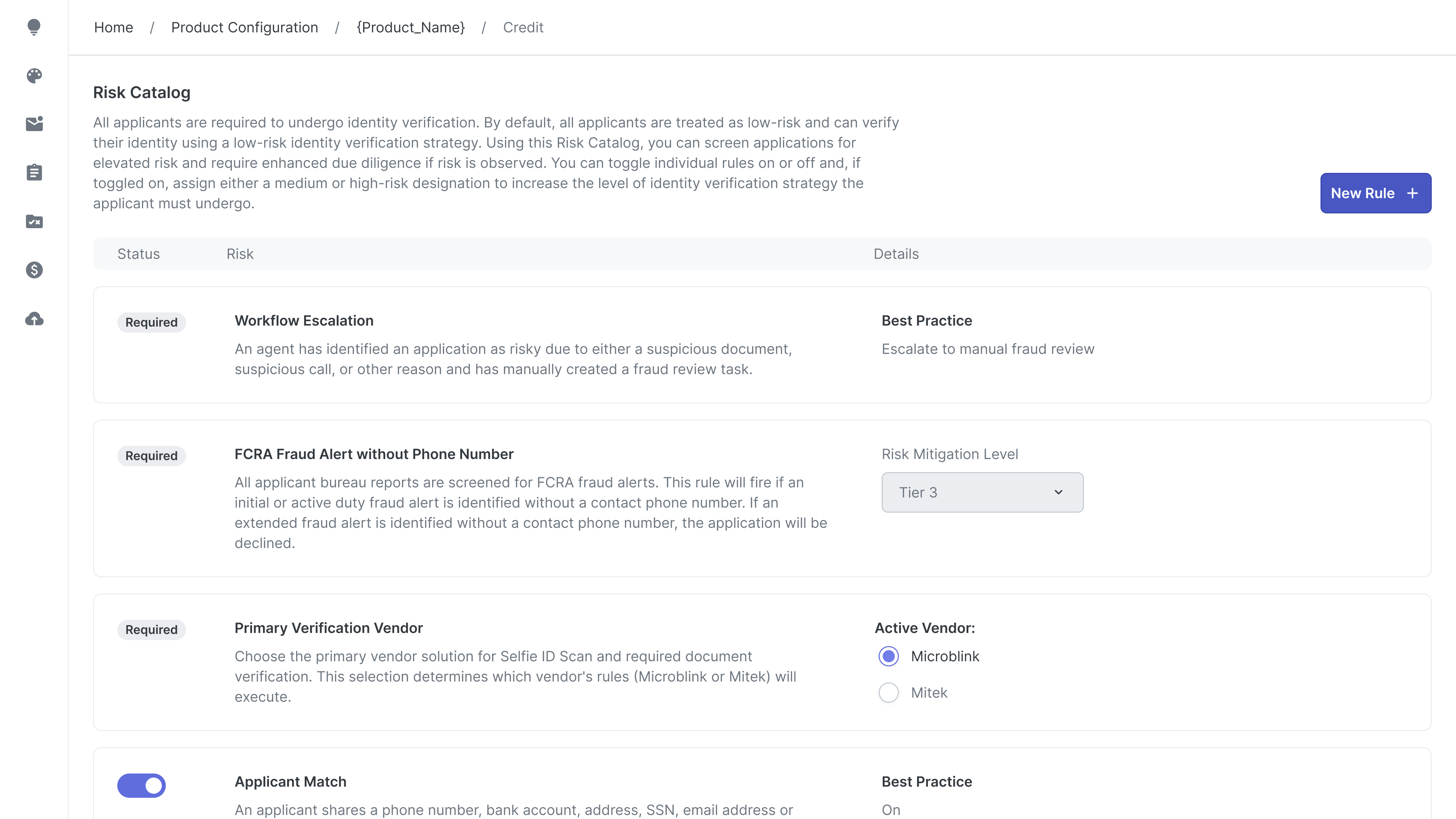Vendor Selection Interface